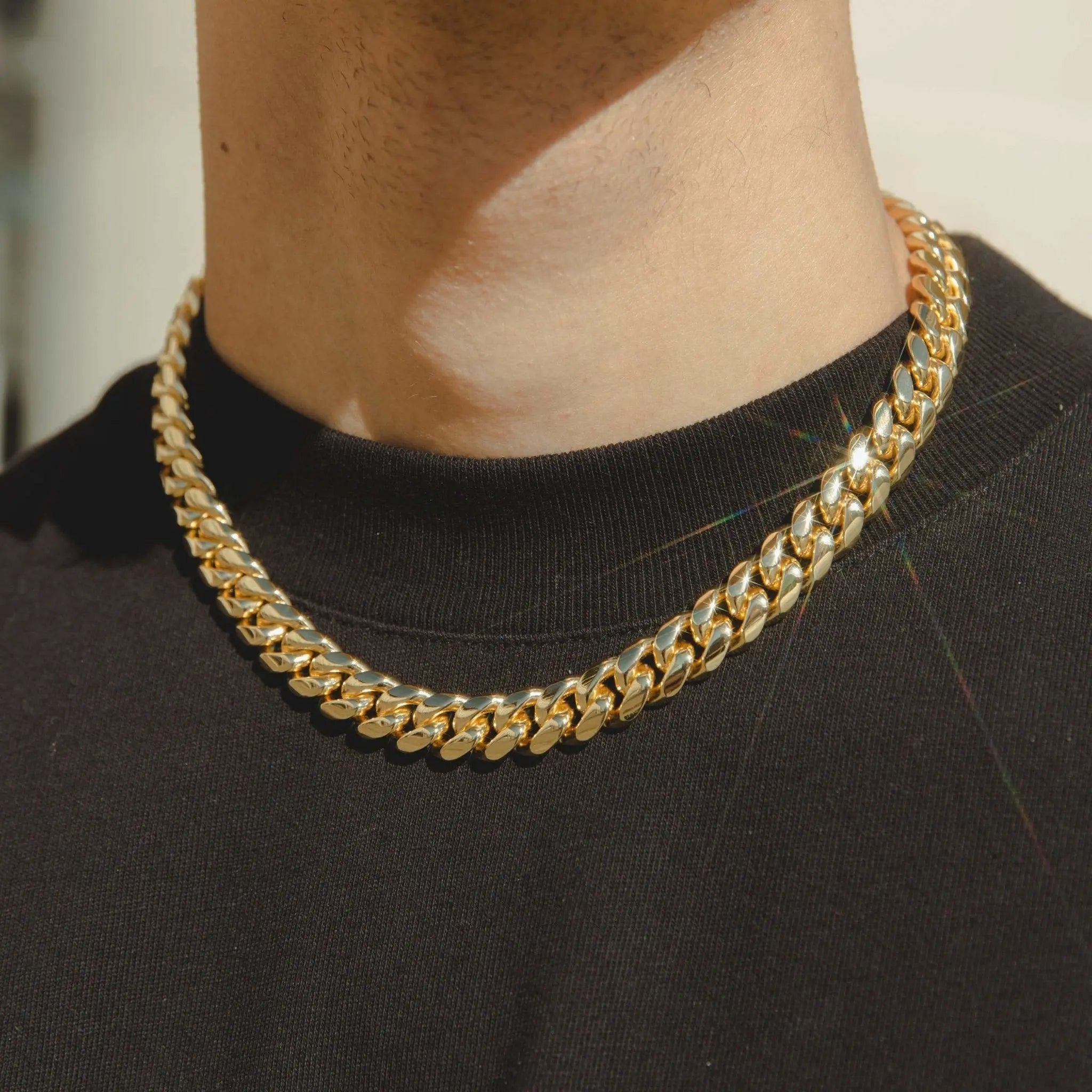 10mm Iced Clasp Cuban Chain in Yellow Gold   The Icetruck