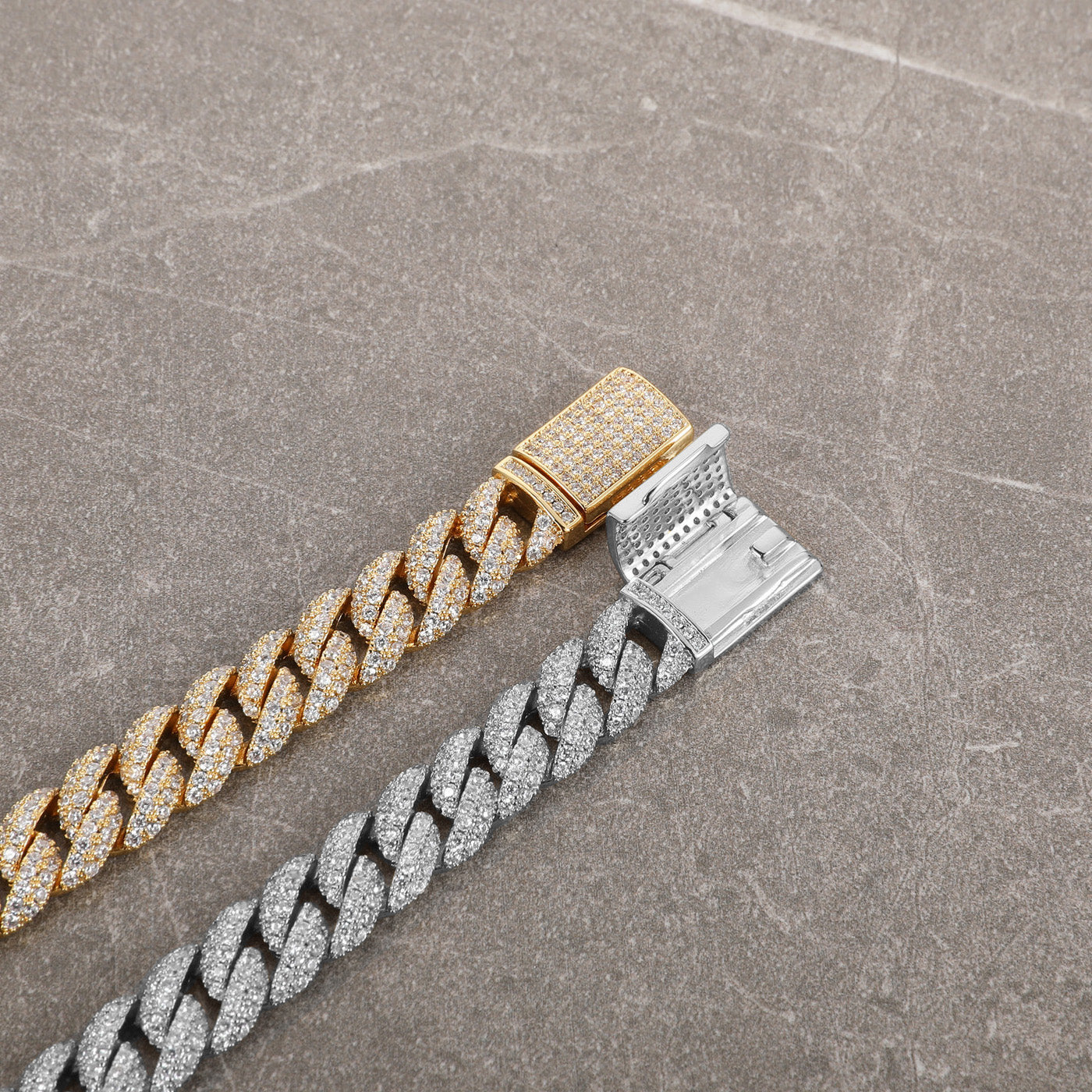 10mm Iced Cuban Link Bracelet in Yellow Gold