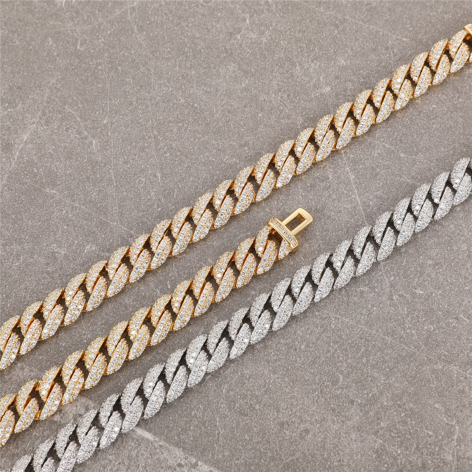 10mm Moissanite Iced Cuban Link Bracelet in 925 Silver