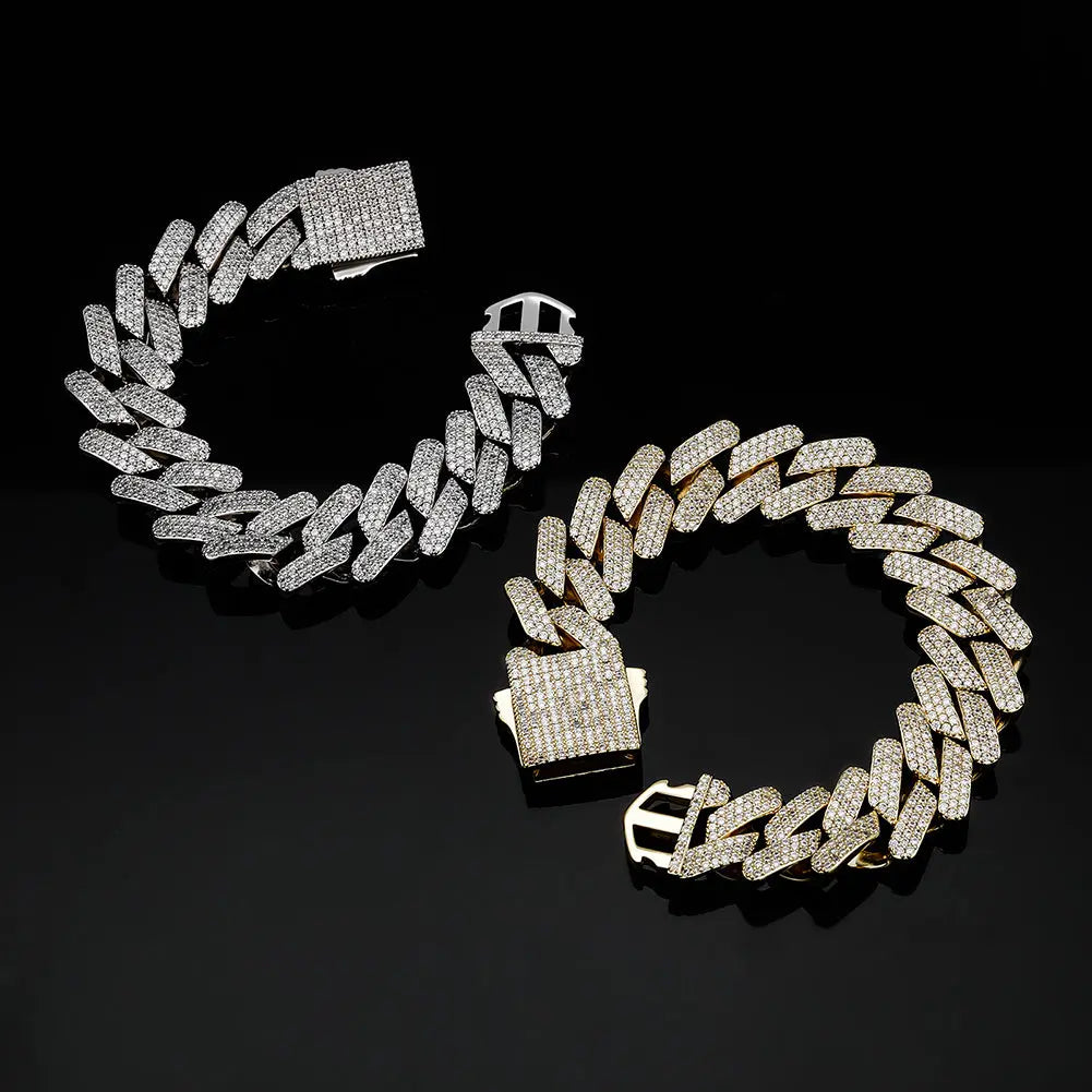20mm Diamond Prong Link Bracelet in White Gold   The Icetruck