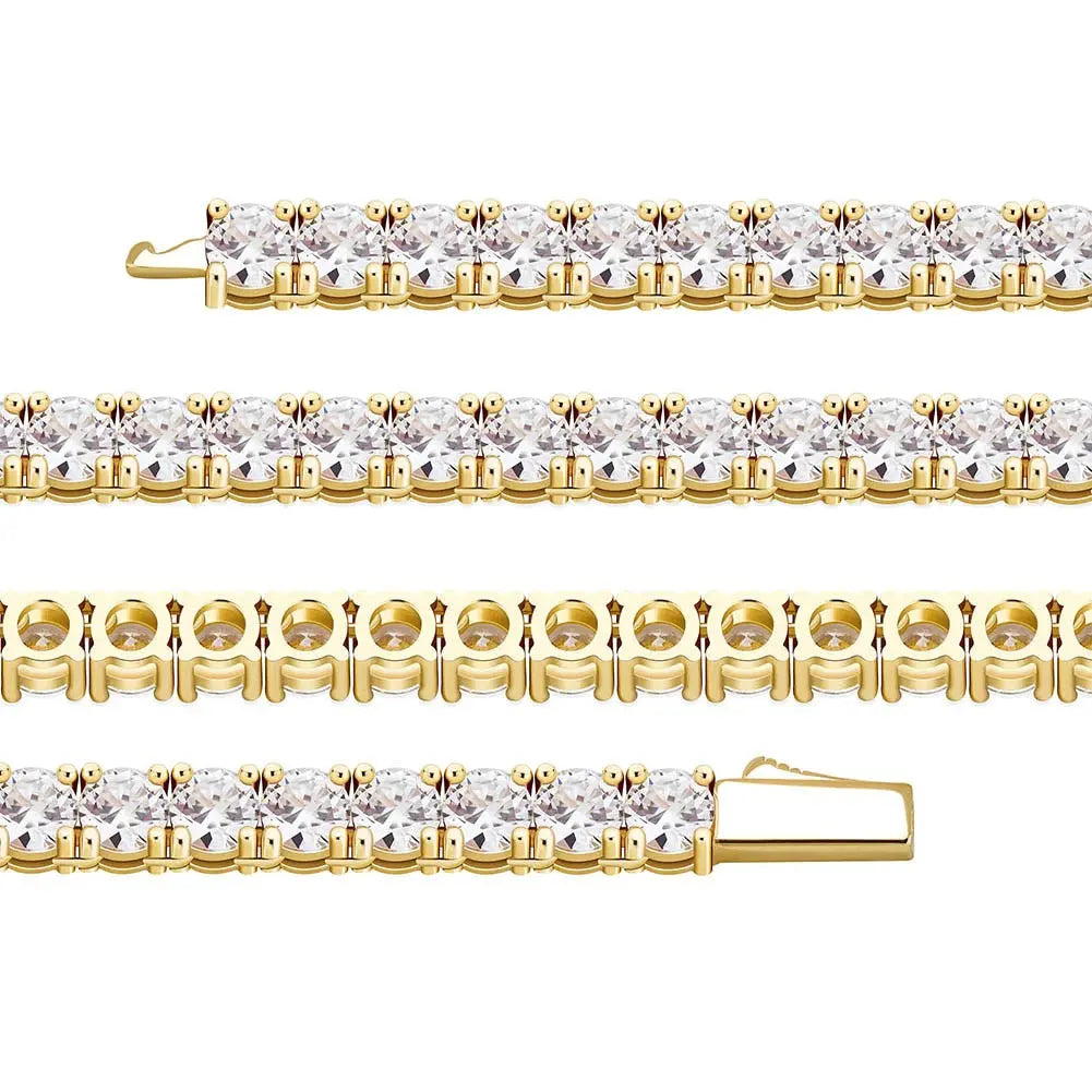 4mm Round Cut Tennis Bracelet in Yellow Gold | - The Icetruck