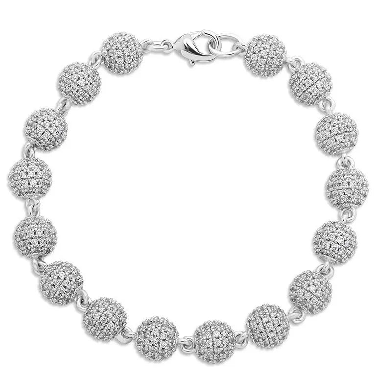 6mm Diamond Beads Bracelet in White Gold 820.3cm  The Icetruck