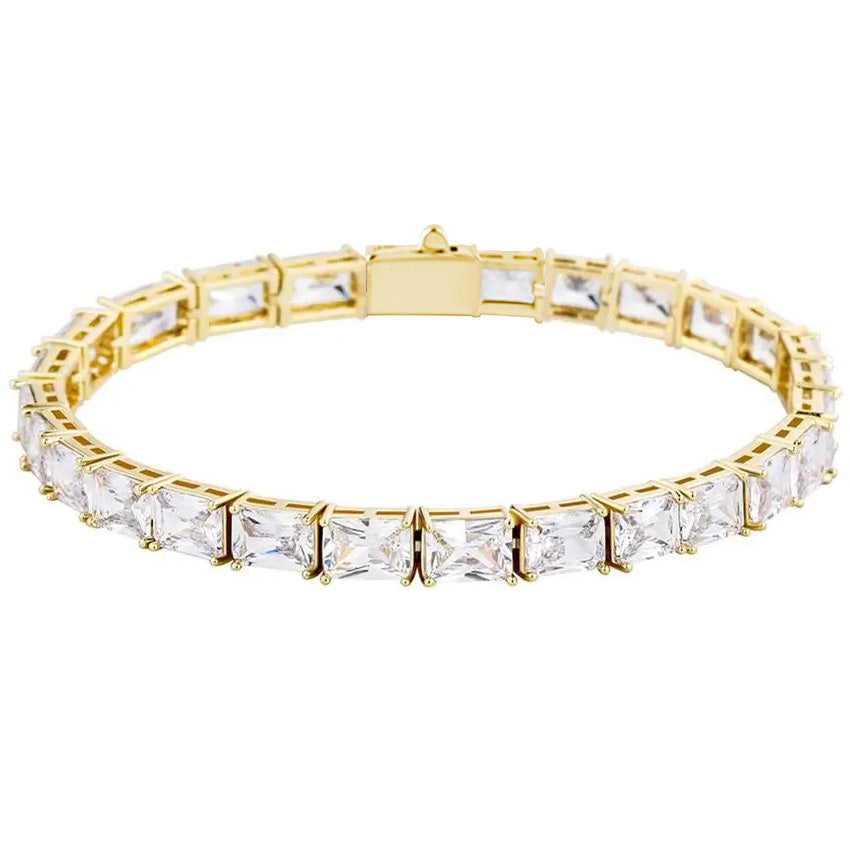 Emerald Cut Tennis Bracelet in Yellow Gold