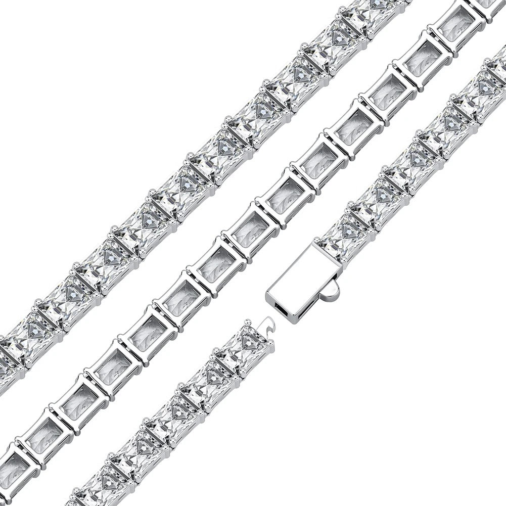 Emerald Cut Tennis Bracelet in White Gold