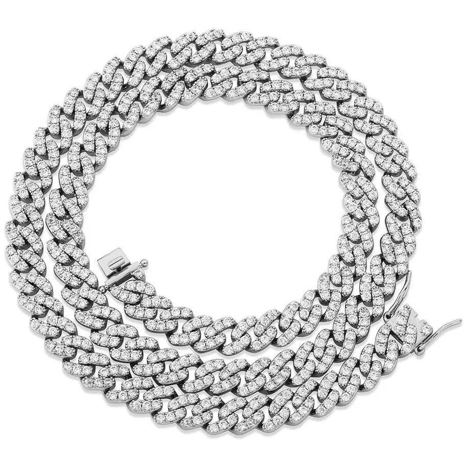 8mm Micro Cuban Link Chain in White Gold 2255.9cm  The Icetruck