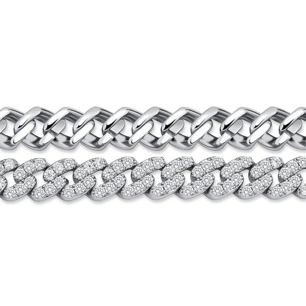 8mm Micro Cuban Link Chain in White Gold | - The Icetruck