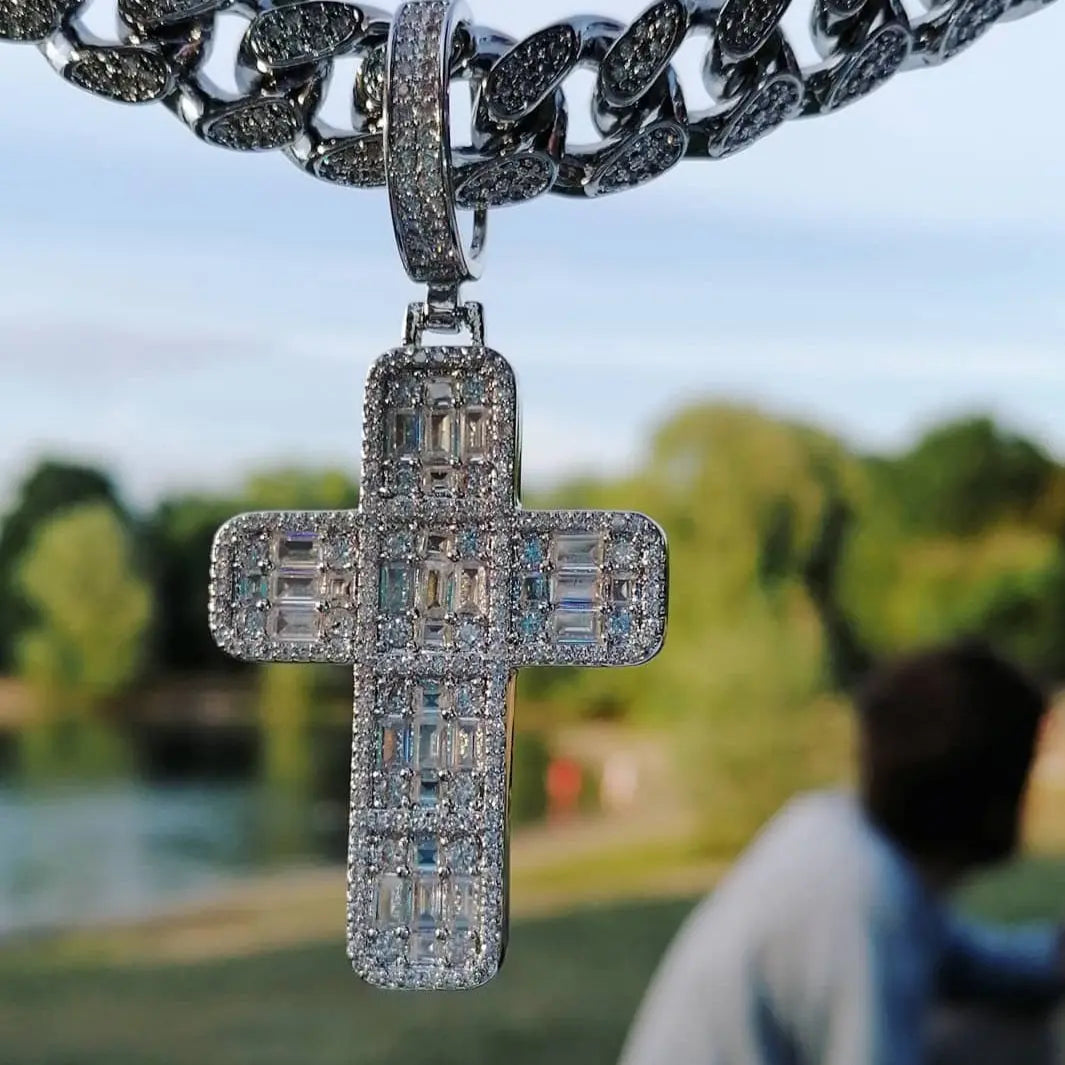 Baguette Diamond Cross Pendant | - The Icetruck