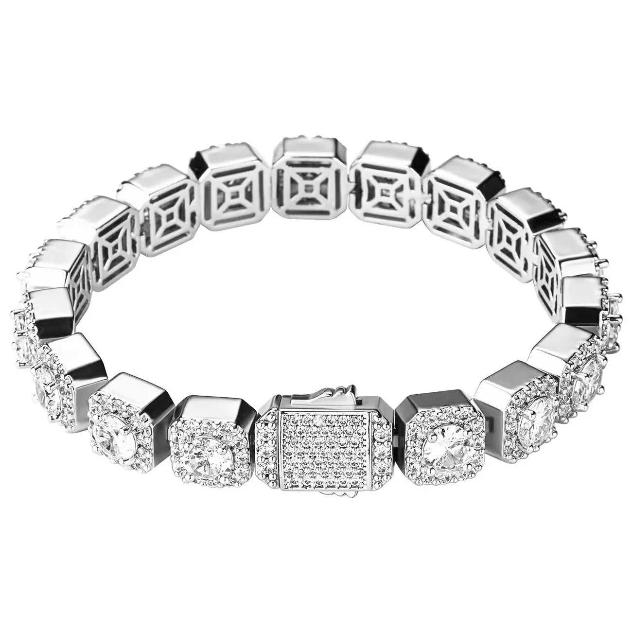 Clustered Tennis Bracelet in White Gold 820.3cm  The Icetruck