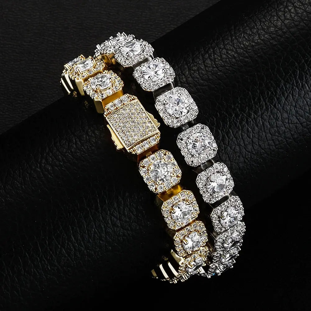 Clustered Tennis Bracelet in Yellow Gold | - The Icetruck