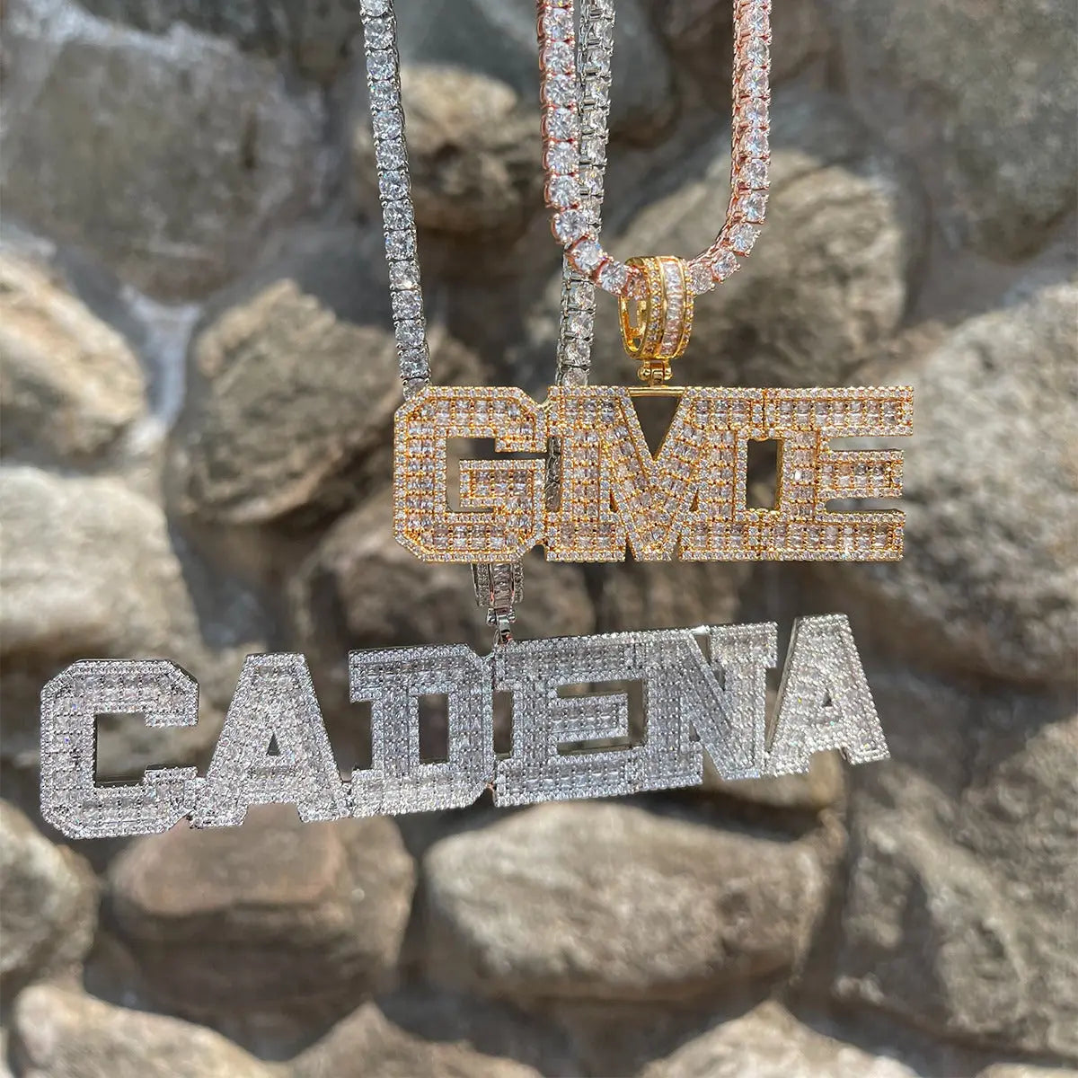 Custom Baguette University Font Pendant   The Icetruck