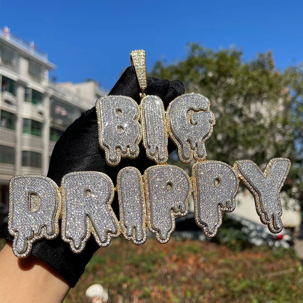 Custom Dripping Bubble Font Pendant The Icetruck