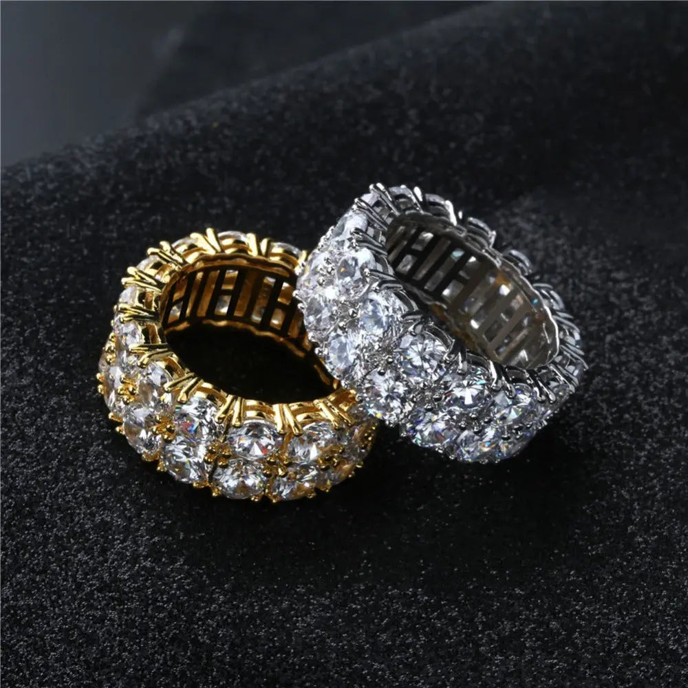 Double Row Eternity Ring in Yellow Gold   The Icetruck