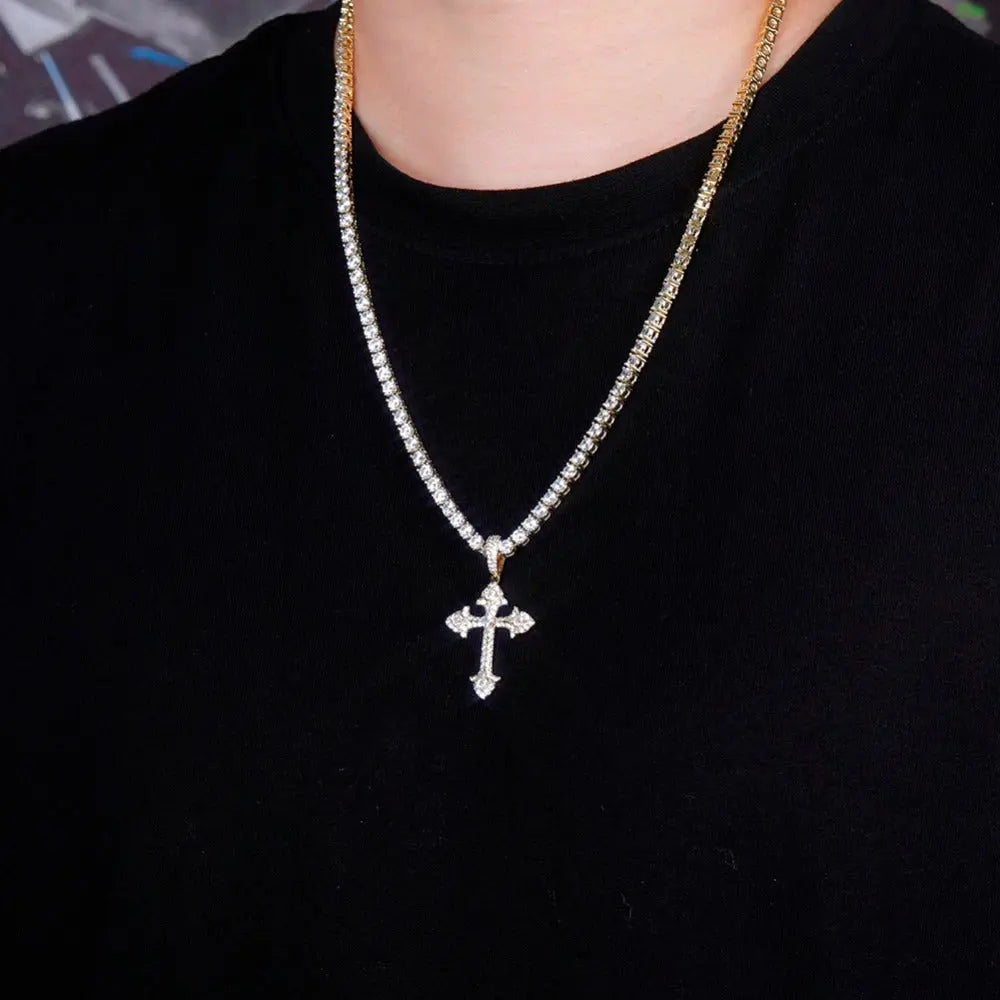 Fleur de Lis Cross Pendant   The Icetruck