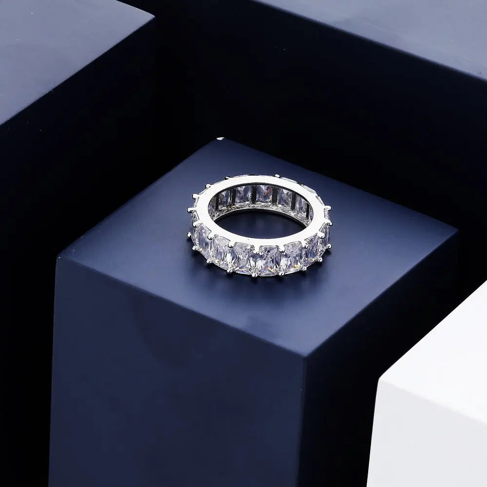 Iced Baguette Ring in White Gold   The Icetruck