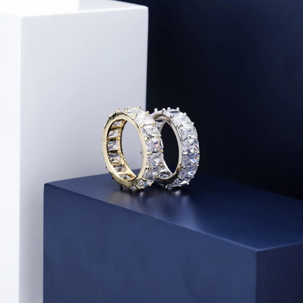 Iced Baguette Ring in Yellow Gold   The Icetruck