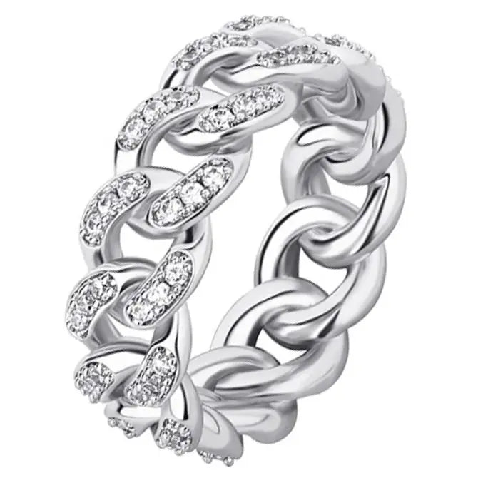 Iced Cuban Ring in White Gold 1062mm925Silvermadetoorder  The Icetruck