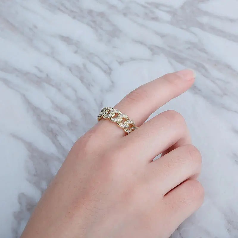 Iced Cuban Ring in White Gold | - The Icetruck