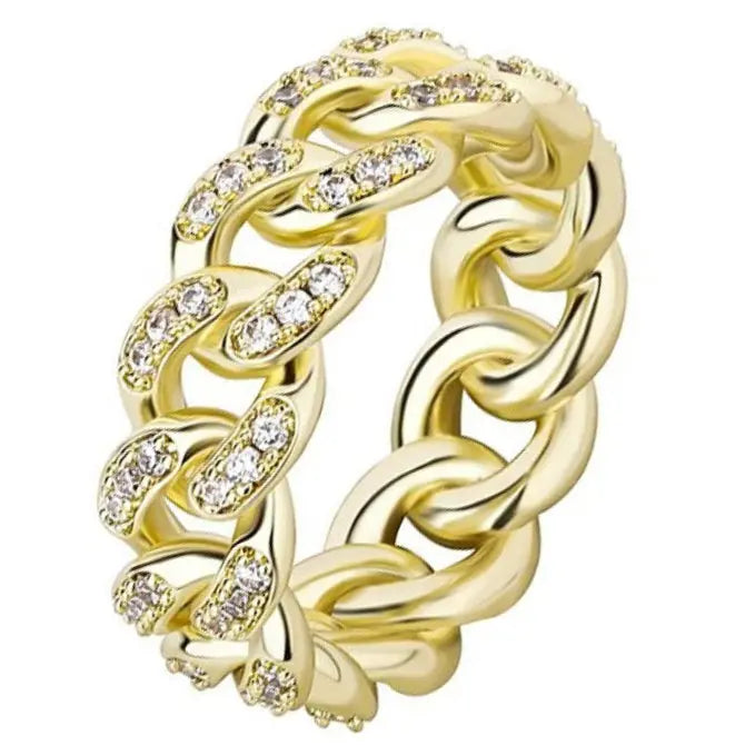 Iced Cuban Ring in Yellow Gold 1062mmGoldVermeilmadetoorder  The Icetruck