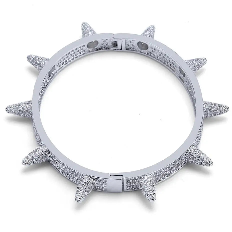 Iced Spike Bracelet in White Gold 7.519cm  The Icetruck
