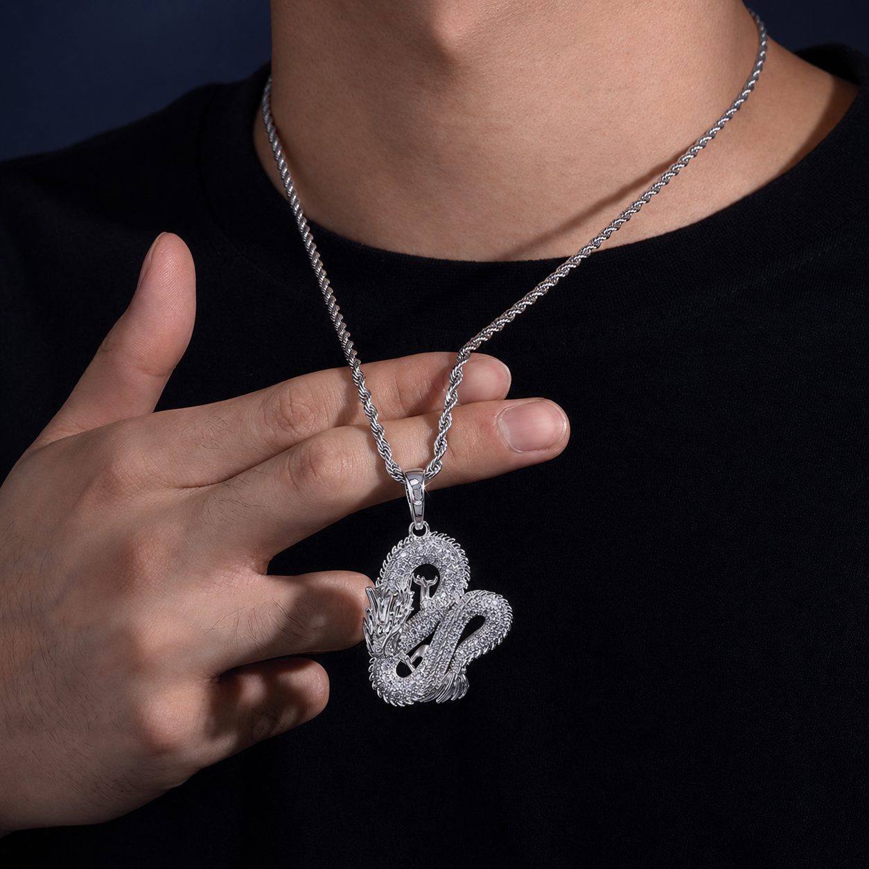 Iced Dragon Pendant