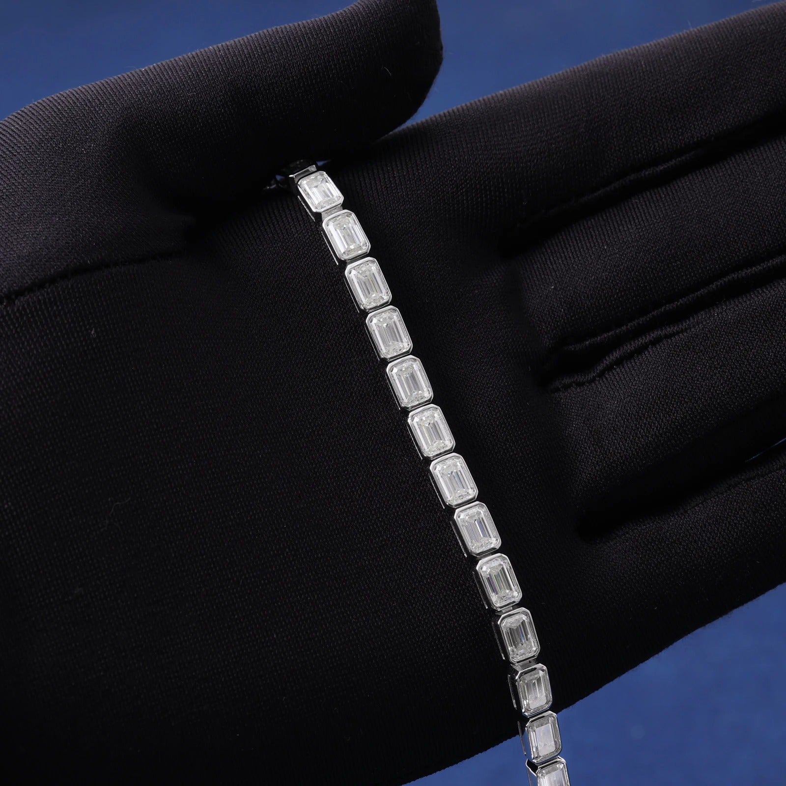 Moissanite Royale Baguette Tennis Bracelet in 925 Silver