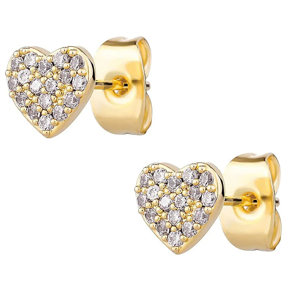 Pink Diamond Heart Earrings in Yellow Gold   The Icetruck