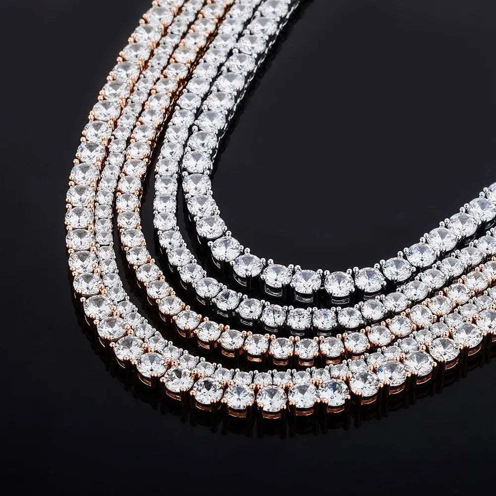 Round Cut Tennis Chain in Rose Gold   The Icetruck