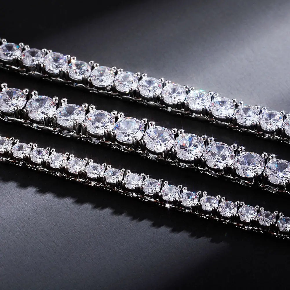 Round Cut Tennis Chain in White Gold   The Icetruck