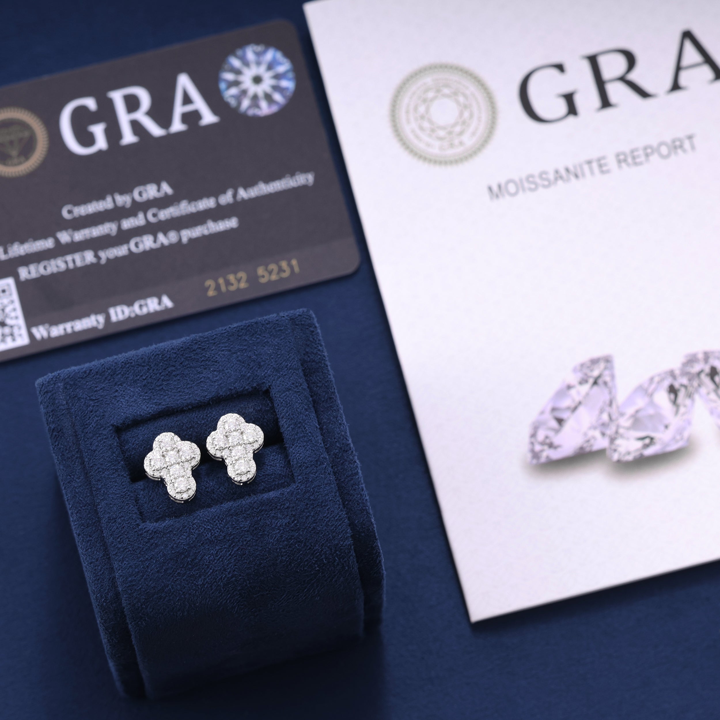 Moissanite Clustered Cross Earrings in 925 Silver