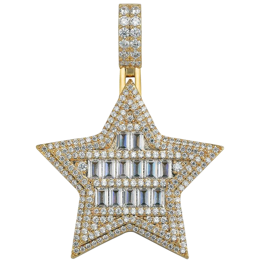 Baguette Diamond Star Pendant