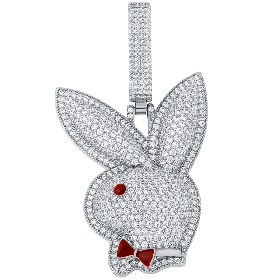 Iced Out Bunny Pendant - 925 Silver