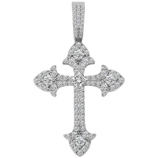 Fleur de Lis Cross Pendant - 925 Silver
