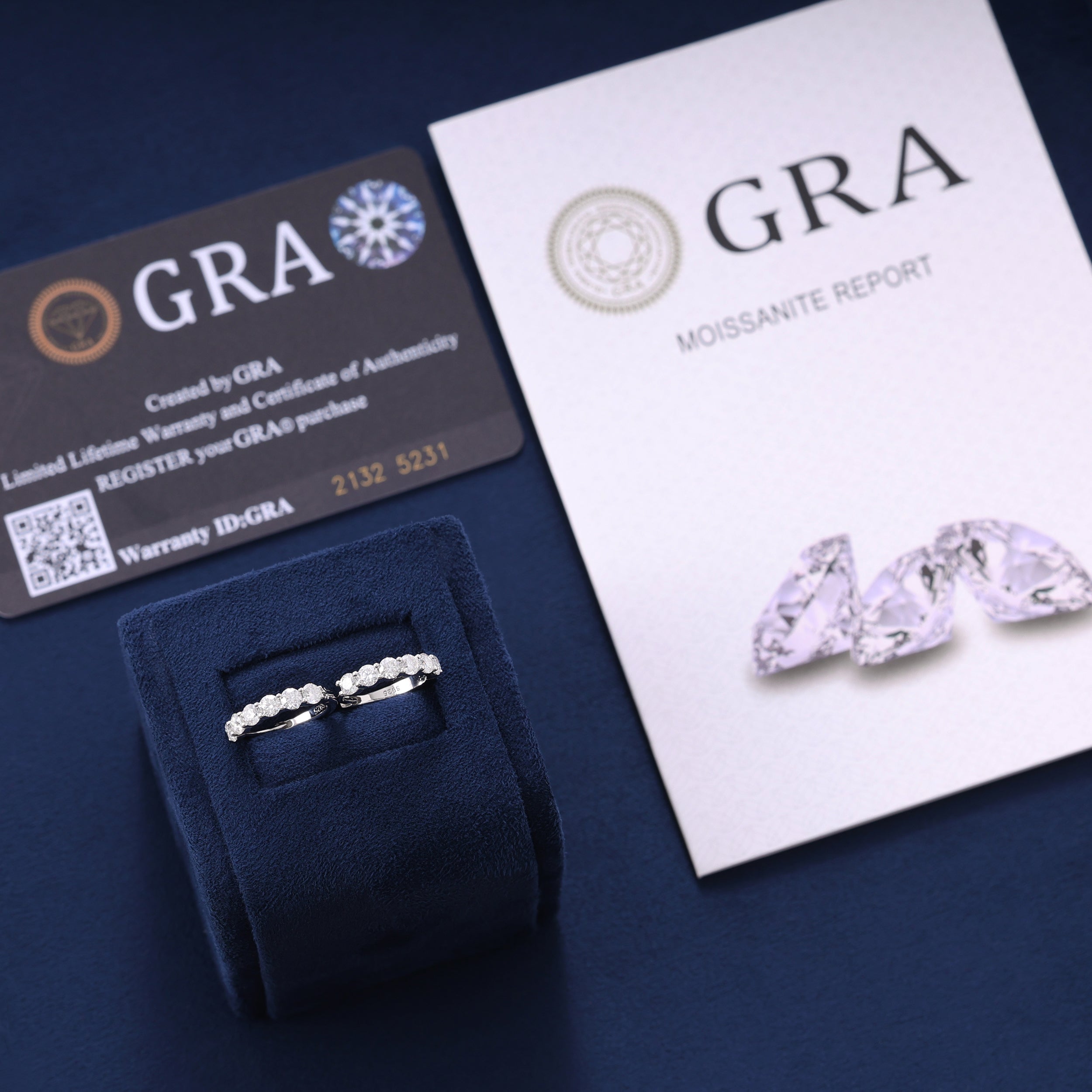 Moissanite Single Row Hoop Earrings in 925 Silver