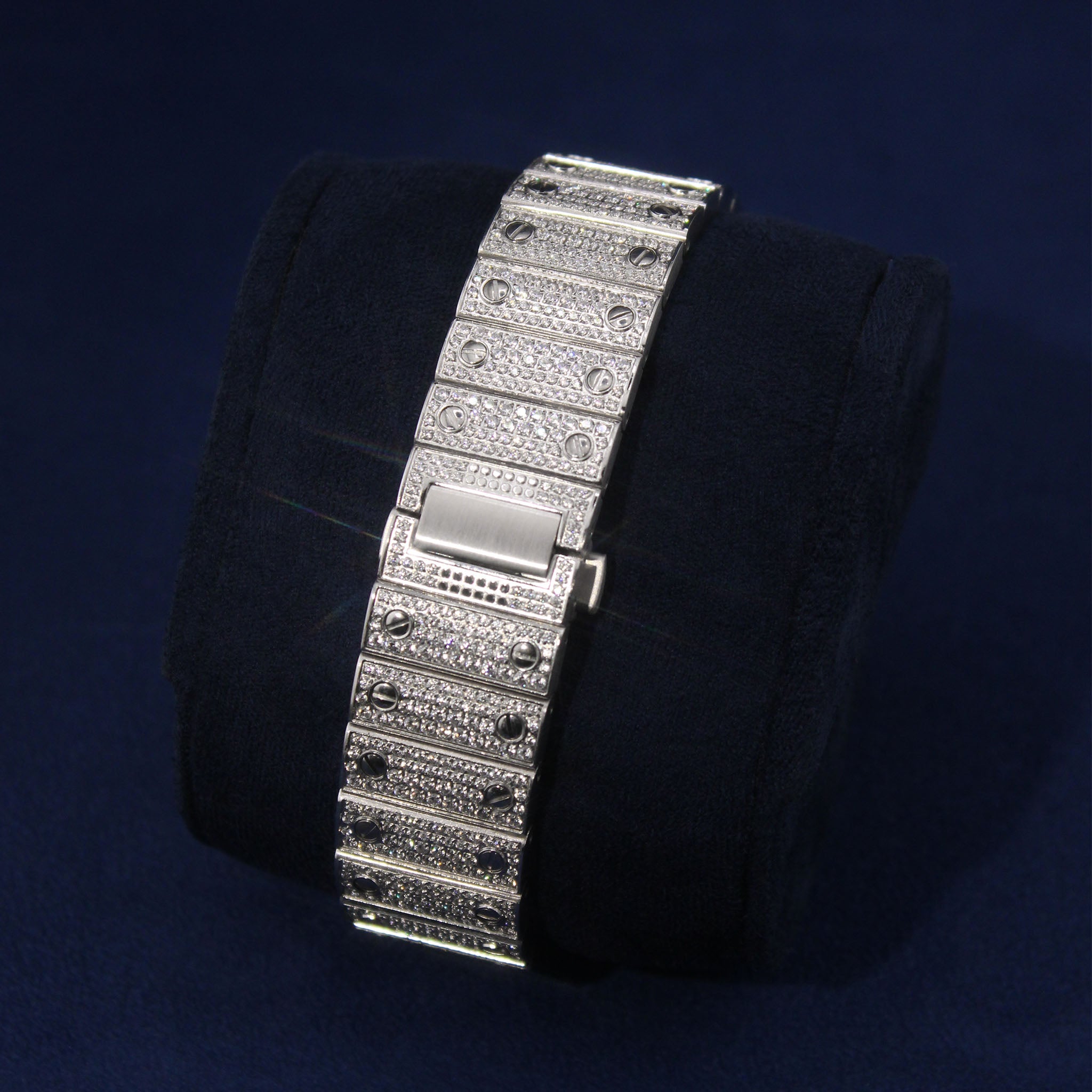 Iced Royale Saints Watch in White Gold