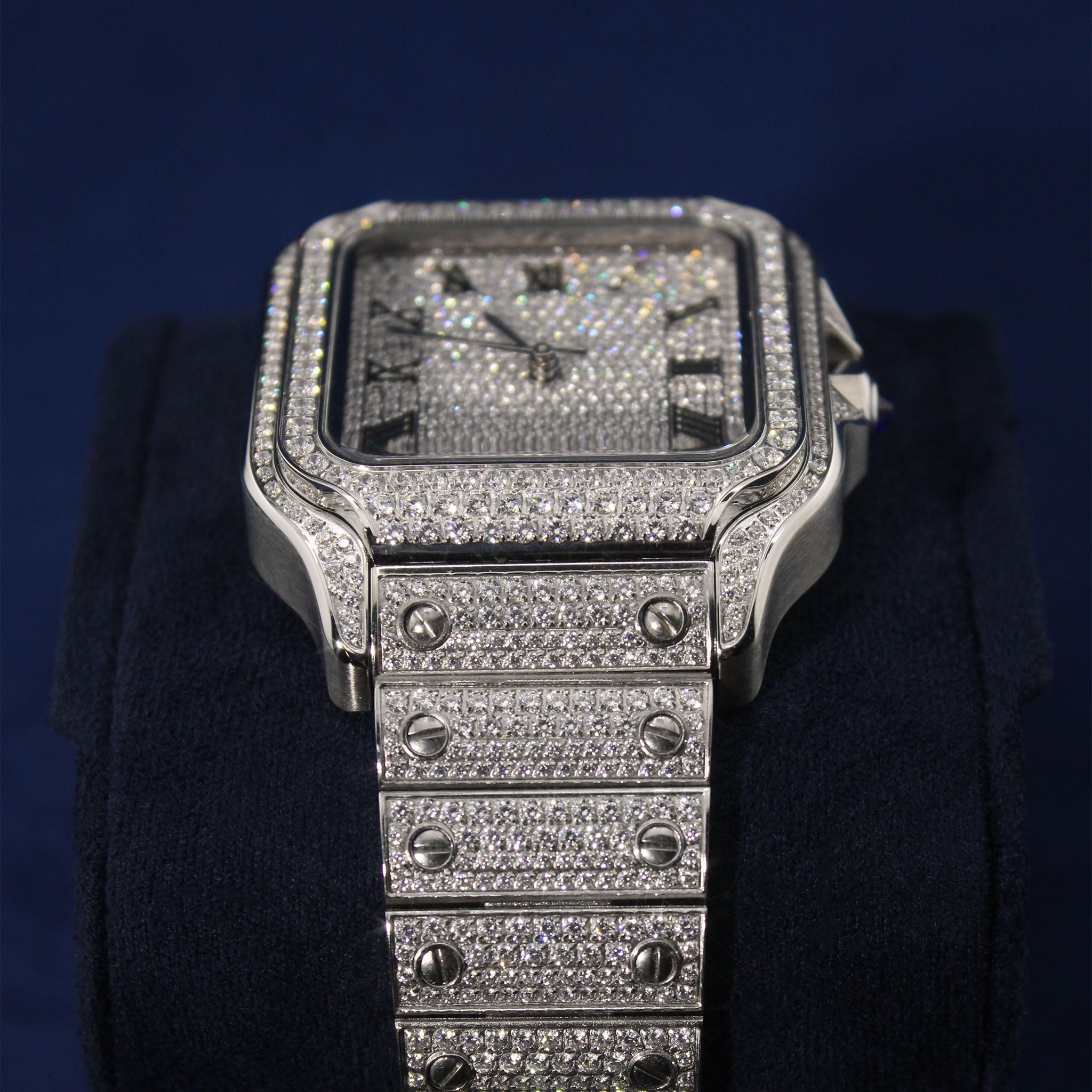 Iced Royale Saints Watch in White Gold