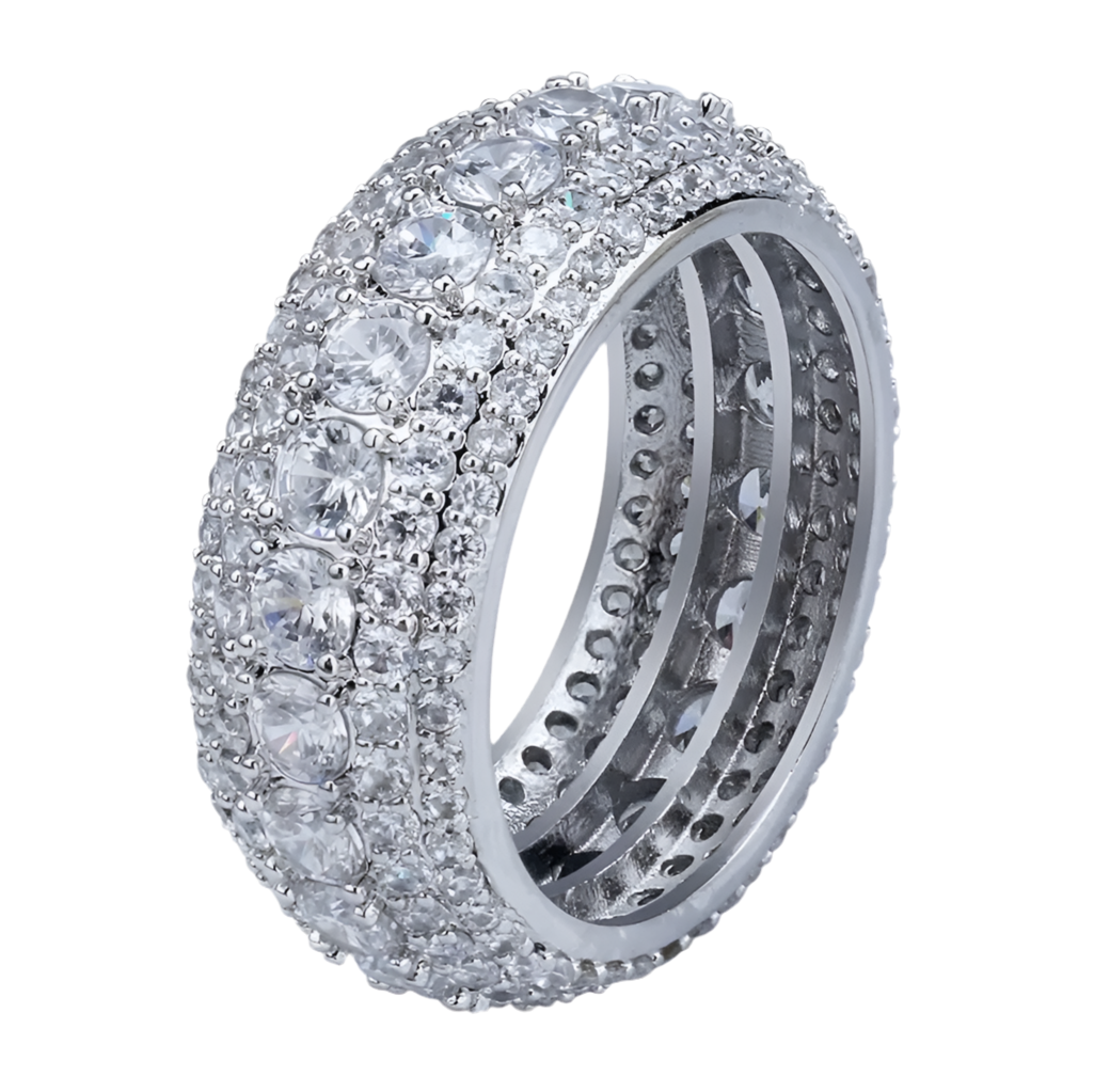 5 Layer Diamond Band Ring in White Gold