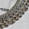 10mm Clustered Tennis Chain in White Gold | - The Icetruck