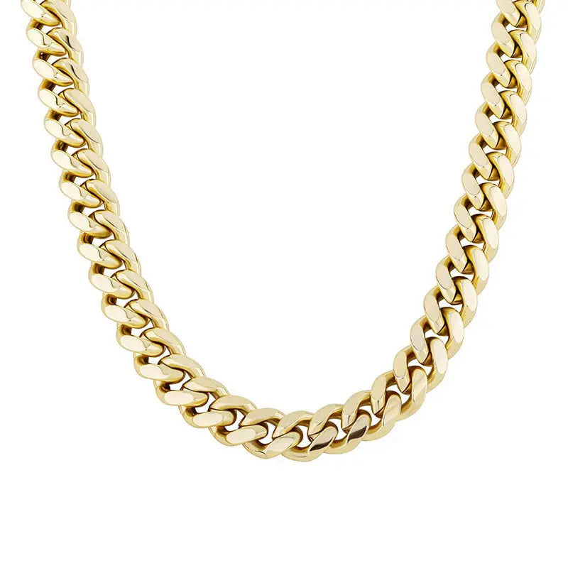 10mm Iced Clasp Cuban Chain in Yellow Gold   The Icetruck