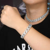 Load image into Gallery viewer, 14mm Baguette Cuban Link Bracelet in White Gold   The Icetruck