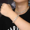 Load image into Gallery viewer, 14mm Baguette Cuban Link Bracelet in Yellow Gold | - The Icetruck