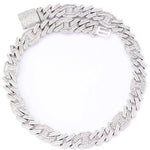 14mm Baguette Curb Chain in White Gold
