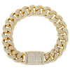Load image into Gallery viewer, 14mm Diamond Bandana Cuban Bracelet in Yellow Gold 820.3cm  The Icetruck