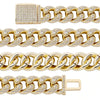 14mm Diamond Bandana Cuban Bracelet in Yellow Gold | - The Icetruck