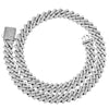 14mm Diamond Prong Cuban Chain in White Gold 2461cm  The Icetruck