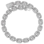 15mm Baguette Mariner Link Chain in White Gold