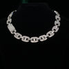 Load image into Gallery viewer, 15mm Baguette Mariner Link Chain in White Gold | - The Icetruck