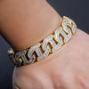 16mm Baguette Chain Link Bracelet in Yellow Gold | - The Icetruck