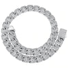 16mm Baguette Chain Link Necklace in White Gold 2255.9cm  The Icetruck