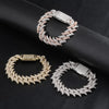 16mm Spiked Cuban Bracelet in Yellow Gold | - The Icetruck