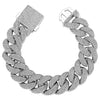 18mm Iced Cuban Link Bracelet in White Gold 922.8cm  The Icetruck